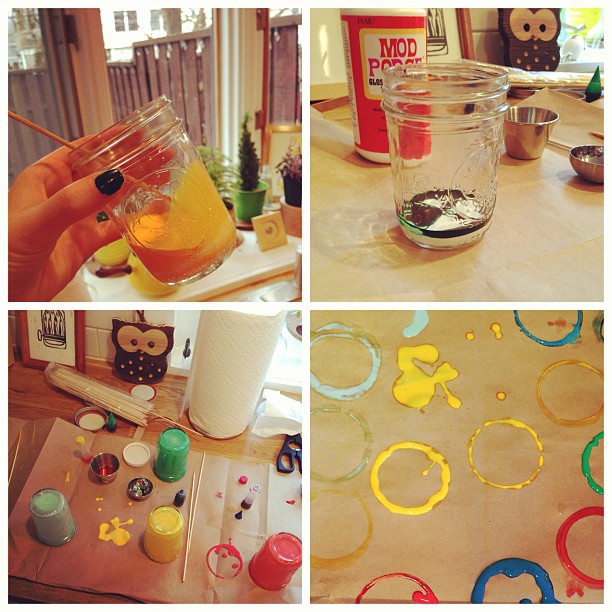 Staining glass jars for candles #diy #crafting