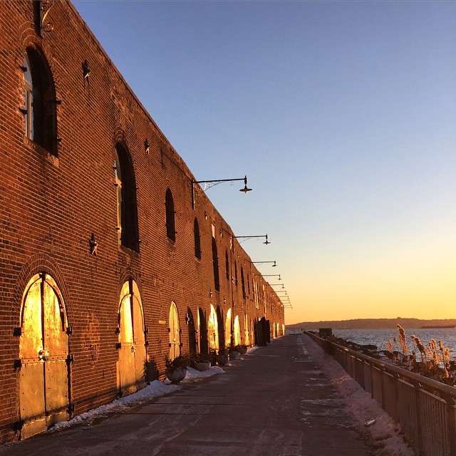 It was chilly today but the setting sun sure was pretty. #redhook