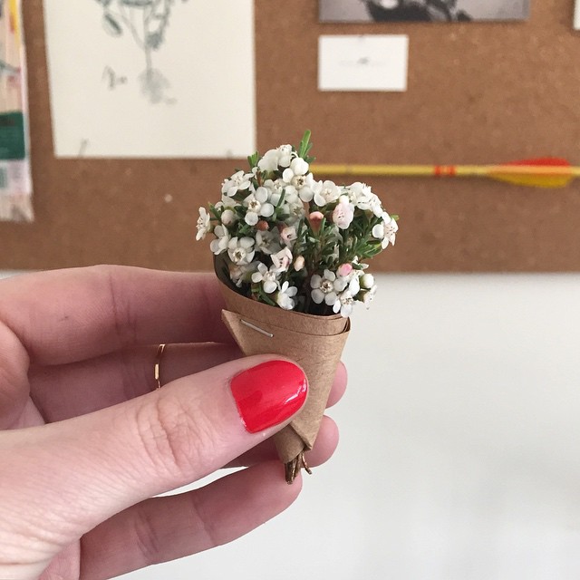 The most adorable teeny tiny itty bitty bouquet from the @ladies_of_foret.