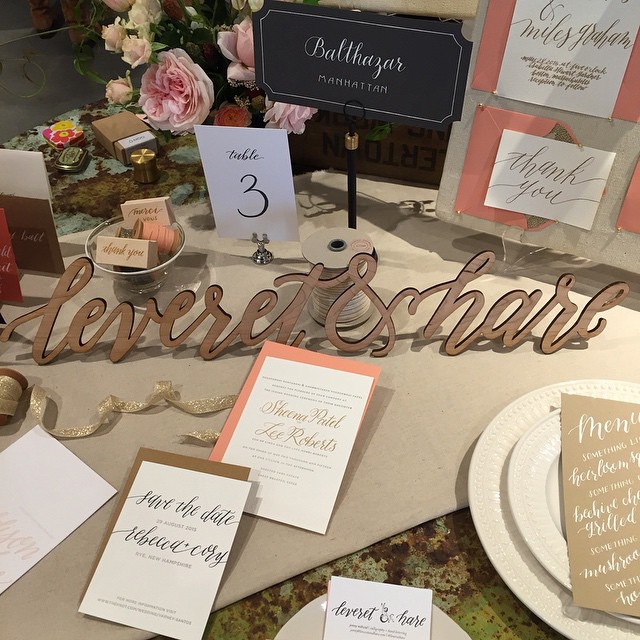 The @leverethare table is all set up at the BHLDN / Anthro bridal show in Chestnut Hill. Come say hi and see lots of beautiful wedding goodies! 5-8 tonight!!