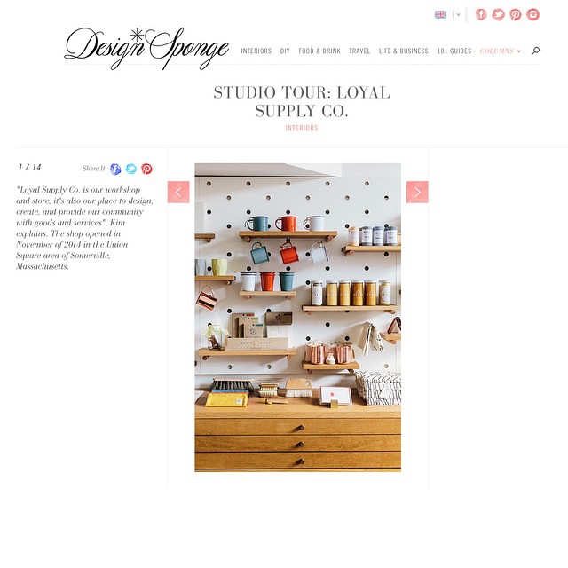 So excited to have Loyal featured on @DesignSponge today. Thank you @joyellewest for the beautiful photos of our store and @thegunrue for helping us tell our story.